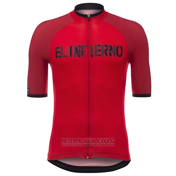 2017 Fahrradbekleidung Angliru Vuelta Espana Rot Trikot Kurzarm und Tragerhose - zum Schließen ins Bild klicken